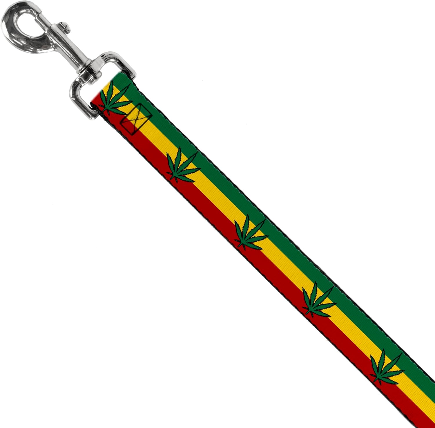 Buckle-Down DL-6FT-W31339 Marijuana Leaf Repeat Rasta Dog Leash, 6',Multicolor