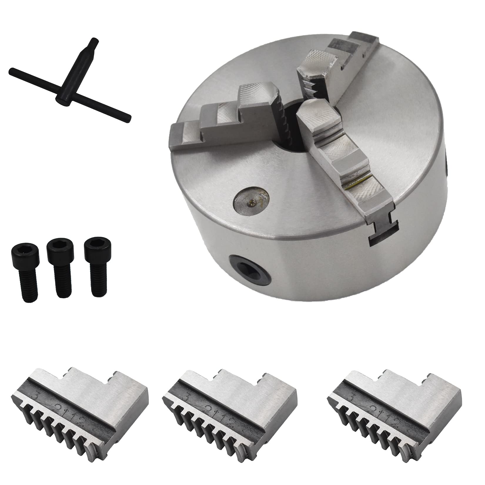 findmall 6 Inch Lathe Chuck K11-160 3-Jaw Self-Centering 160mm CNC Lathe Chuck