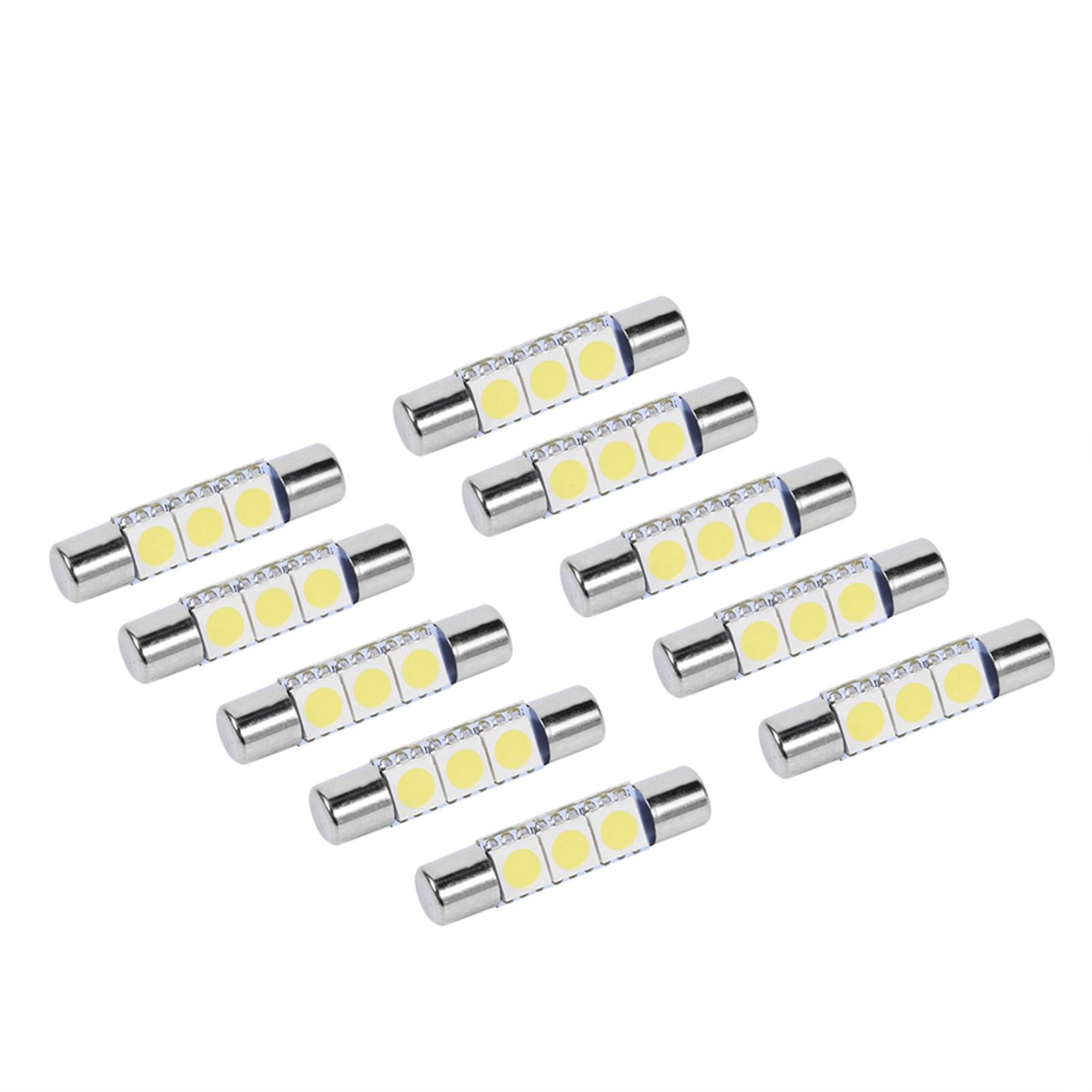 Yctze dla żarówki led lustro uprzejmości 10 sztuk 3-SMD 29-31mm 6641 bezpiecznik LED żarówka lustro dzięki uprzejmości lampa przeciwsłoneczna biała lampa do lustra światła podłogowego