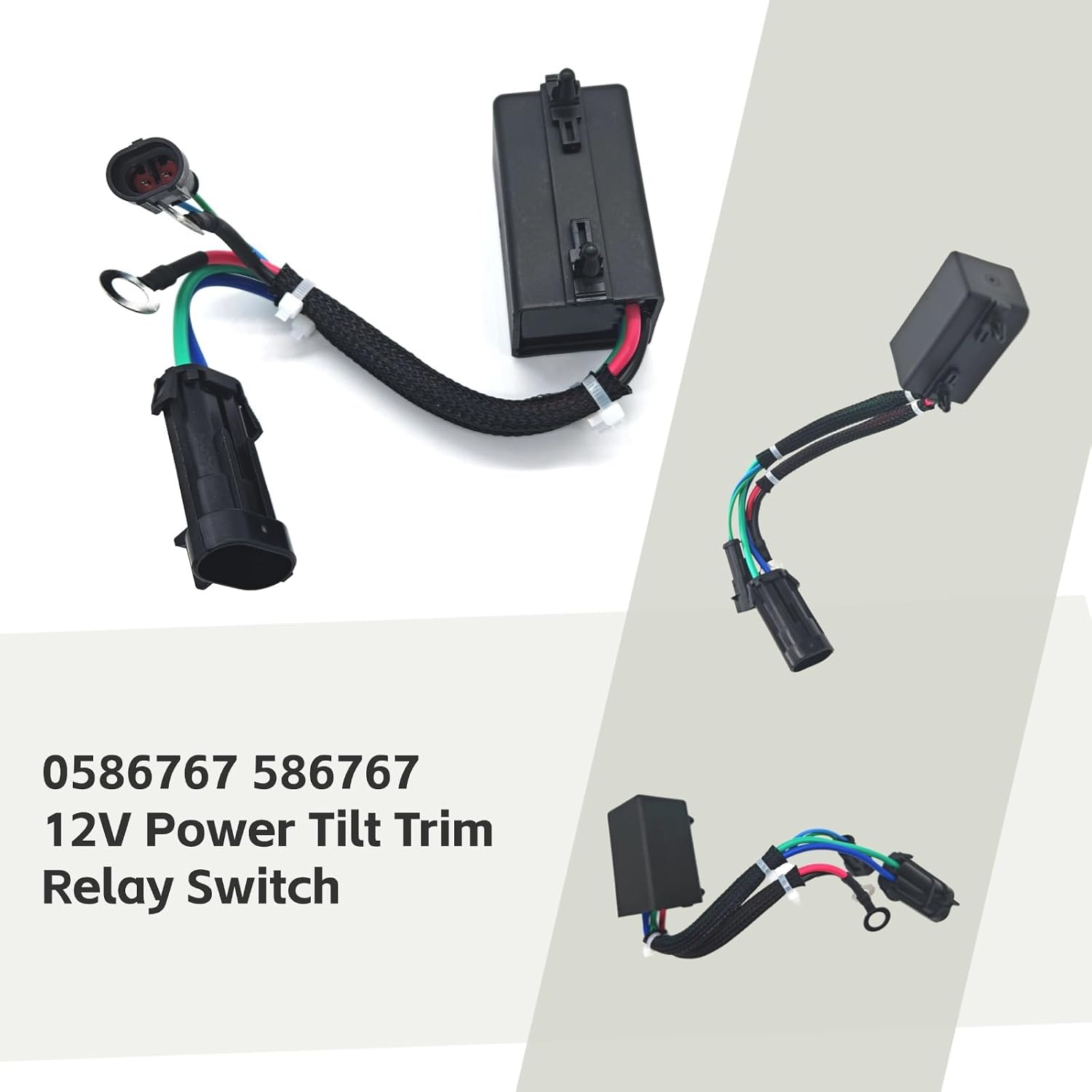 ZZYR 586767 12V Power Tilt Trim Relay Fits for Evinrude OMC e-tec 15 25 30 40 50 60 75 90 115 130 150 175 200 225 250 300 HP 4-Stroke Plug