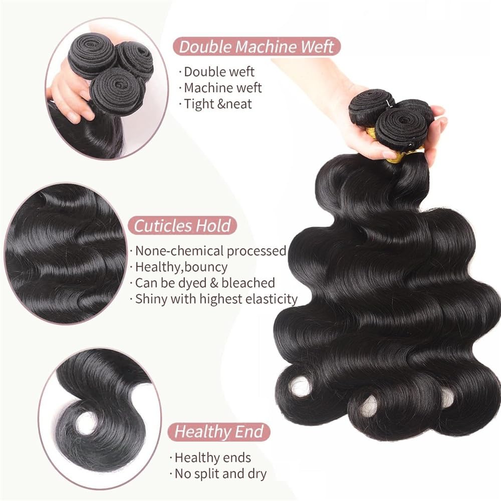 quotidiano Fasci di body wave 3/4 con frontale in pizzo 13x4 HD