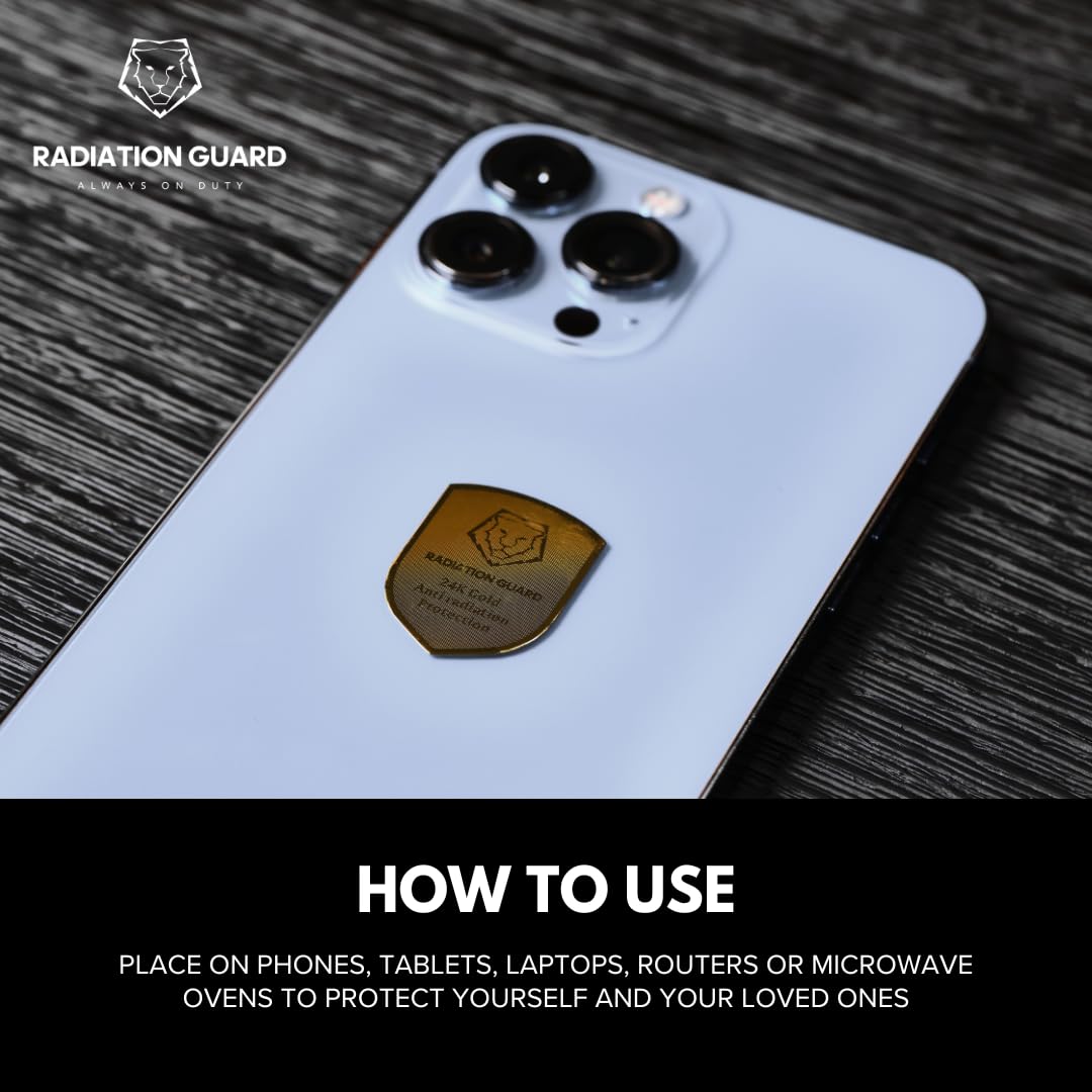 RADIATION GUARD Phone Protection Sticker,Works for Cell & Smart Phones, Laptops, Tablets,TV, Monitors - Suitable for All Devices,Golden -6 Pcs - Image 4