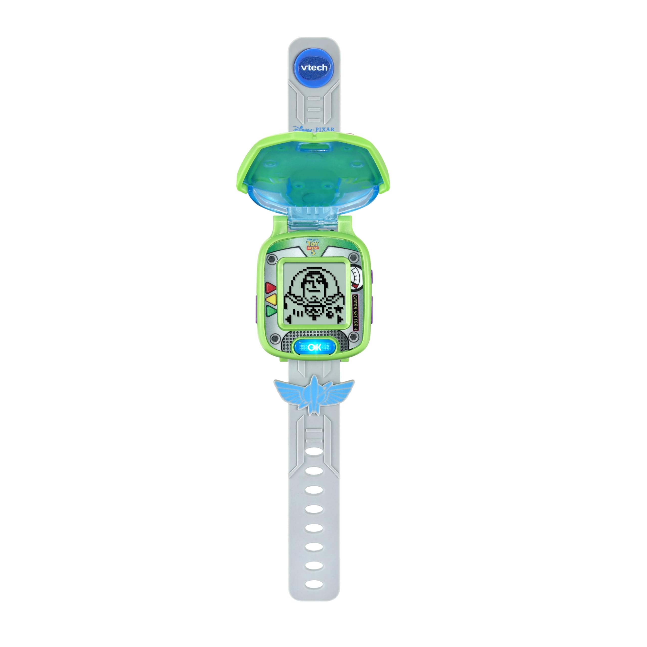 VTech - Toy Story 5, L'Orologio da Gioco educativo di Buzz - Orologio Toy Story con Schermo Animato, Cinturino Regolabile, 10 quadranti, 4 Giochi - Buzz la Luce parlante - Regalo per Bambini dai 3