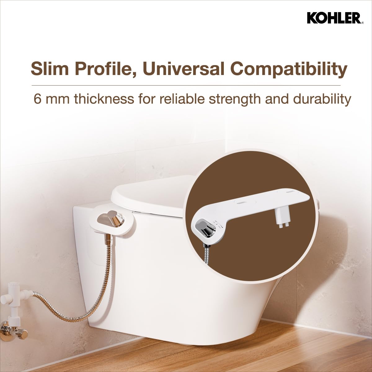 Kohler M120 Universal PureWash Bidet Attachment | Handsfree Front and Rear Wash Bidet Spray Attachment for Toilet Seat 1