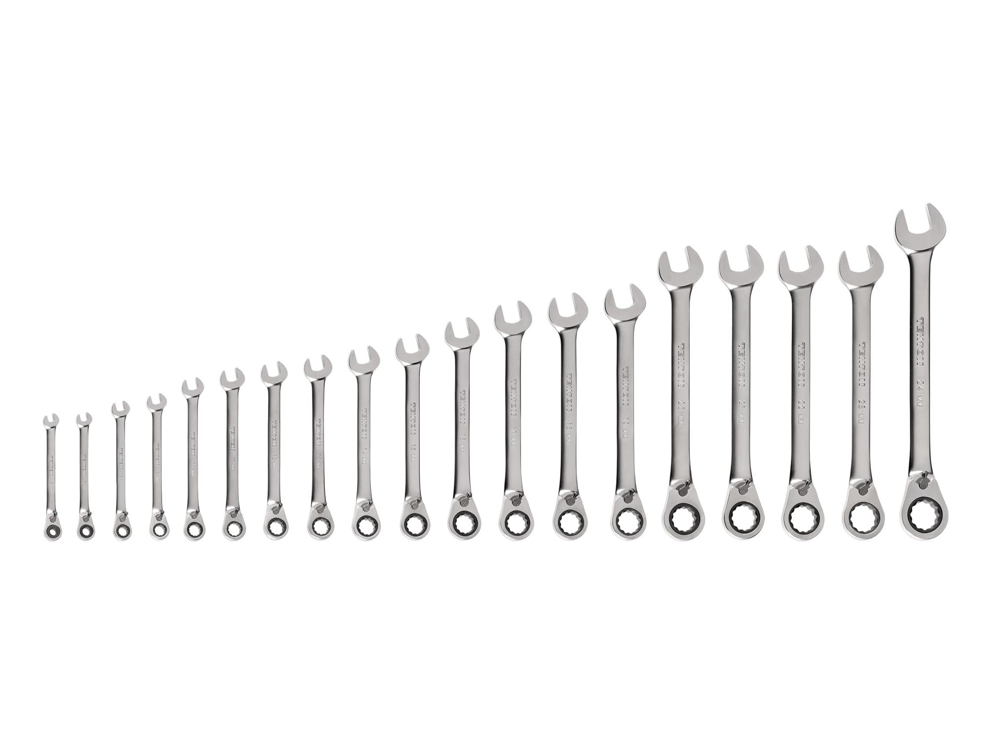 TEKTON Reversible 12-Point Ratcheting Combination Wrench Set, 19-Piece (6-24 mm) | WRC94003