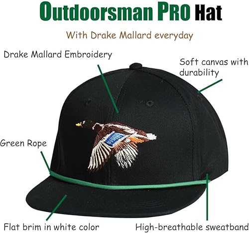 Miniatura 7 de Performance Outdoorsman Snapback - Sombrero de camión con ala plana, bordado de animales único