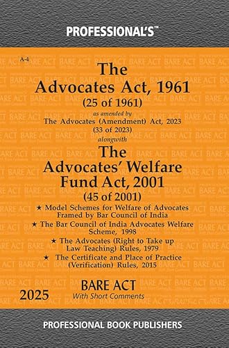 Advocate Act, 1961 Alongwith Advocate's Welfare Fund Act, 2001 as amended by The Jammu and Kashmir Reorganisation Act, 2019