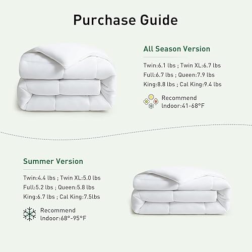 Miniatura 6 de Edredón 100% viscosa hecho de bambú, suave y ligero, tamaño Queen, edredón refrescante de verano transpirable para personas que duermen con calor, 8