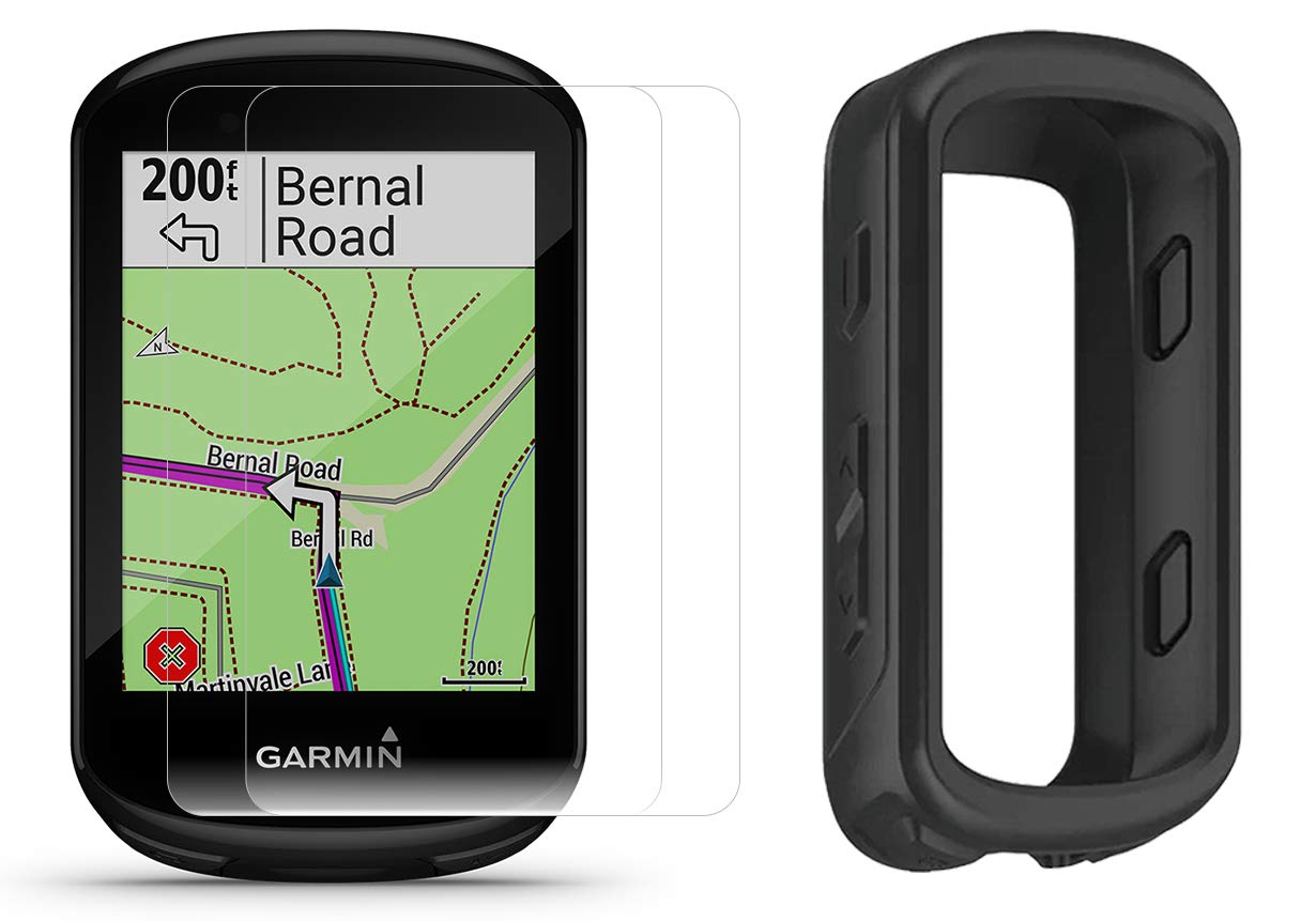 Garmin Edge 830 Cycle GPS Bundle +Protective Silicone Case HD Tempered  Glass Screen Protectors (x2) Touchscreen, Navigation, TrainingPeaks, VO2