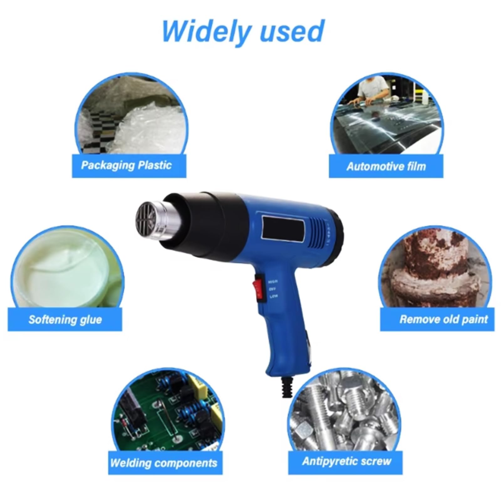 2024 Nouveau Pistolet Thermique pour Gaine thermorétractable 1600 W Sèche-Cheveux pour Soudure Souffleur Thermique Outils d'emballage rétractable pour Gaine thermorétractable, Emballage