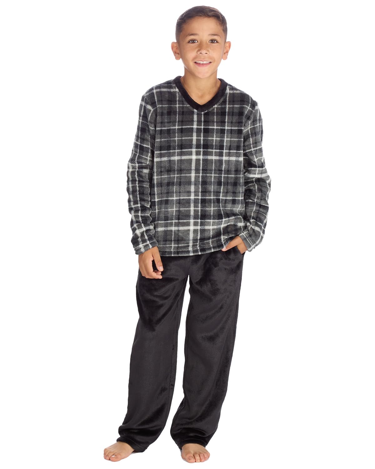 Undercover Boys Fleece Lounge Set 15C721 Black Check/Black 9-10 Years