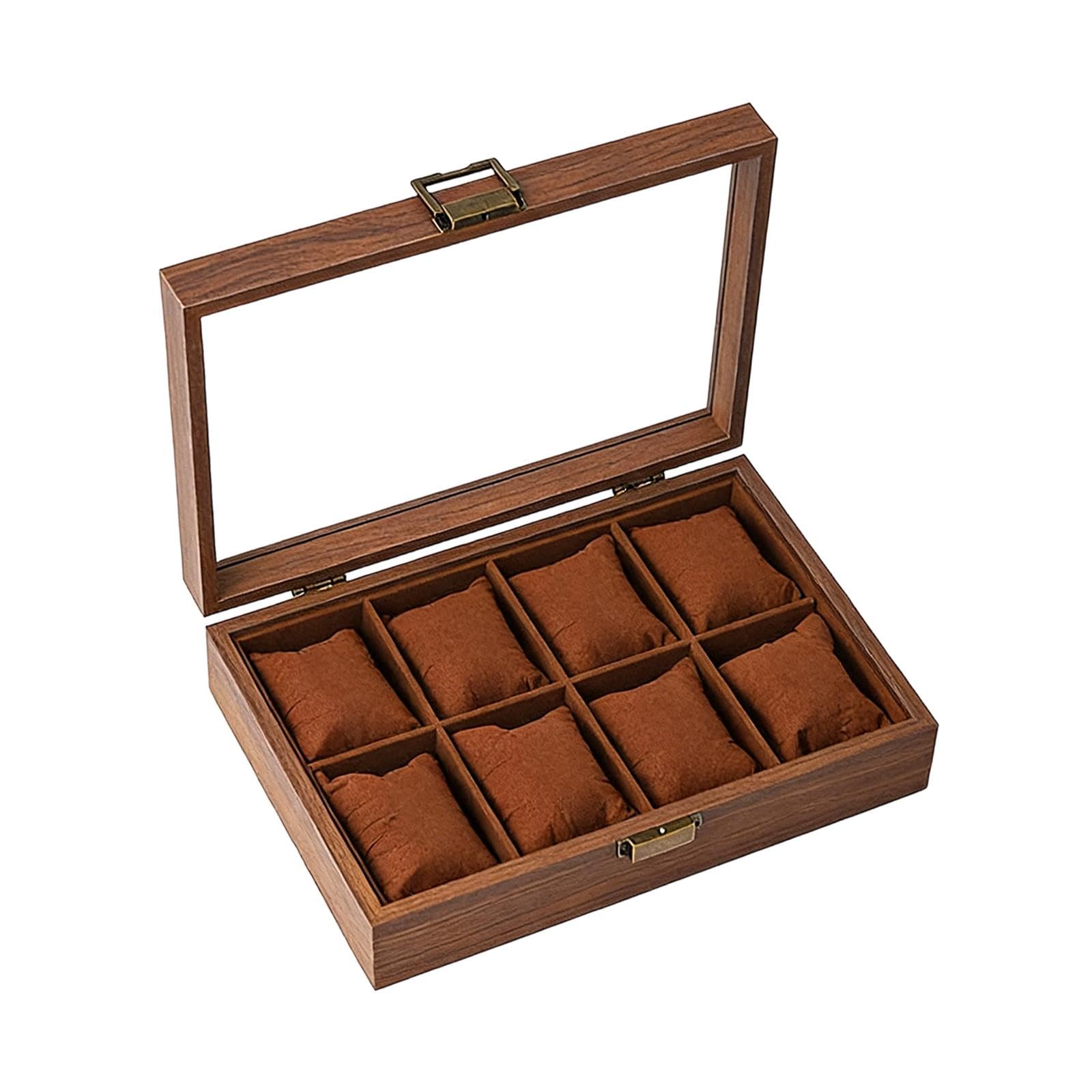 Amagogo Scatola per orologi, custodia per bracciali, classica antipolvere per uomo e donna, contenitore con morbido cuscino organizer, scatola portaoggetti in