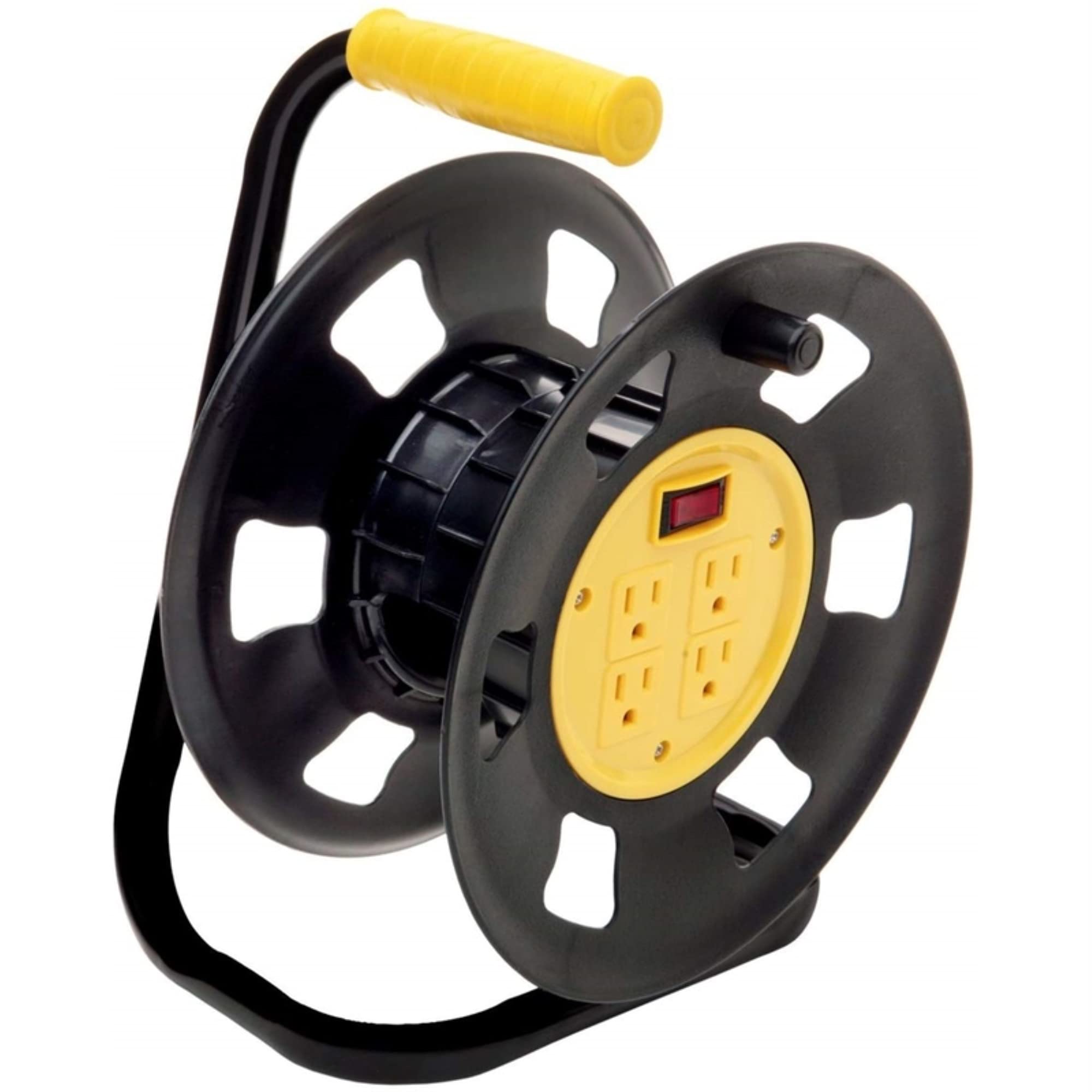 Designers Edge E230 Retractable Extension Cord Storage Reel, Multi-Outlet Adapter, Black/Yellow-picture-20