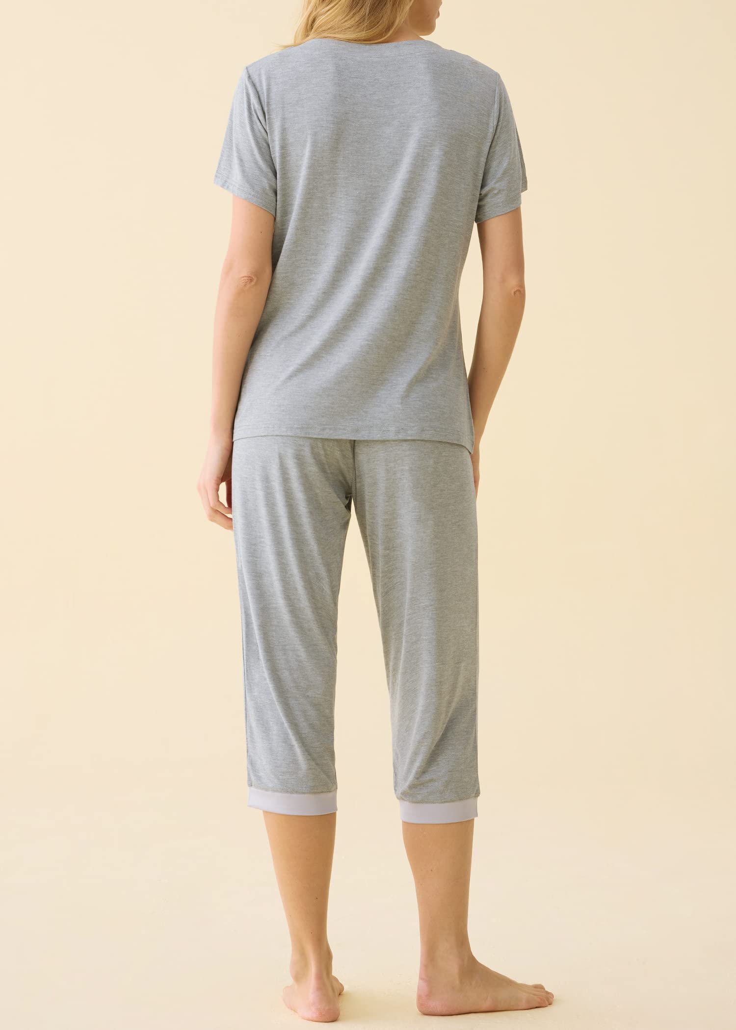 Summer Dress Latuza Women's Cotton Capri Pants Sleep Capris, Black