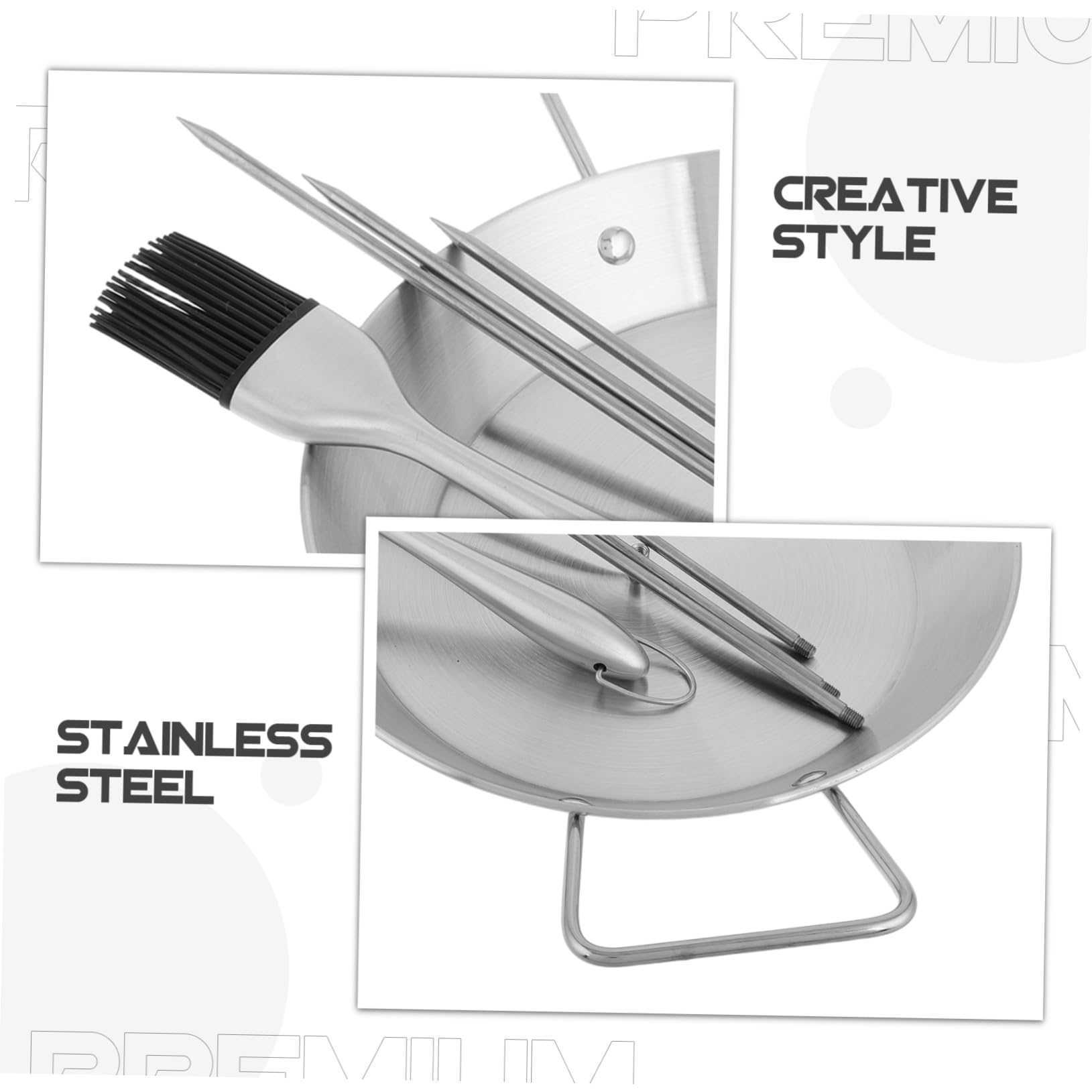 Acero Inoxidable Soporte Vertical con 3 Pinchos Desmontables