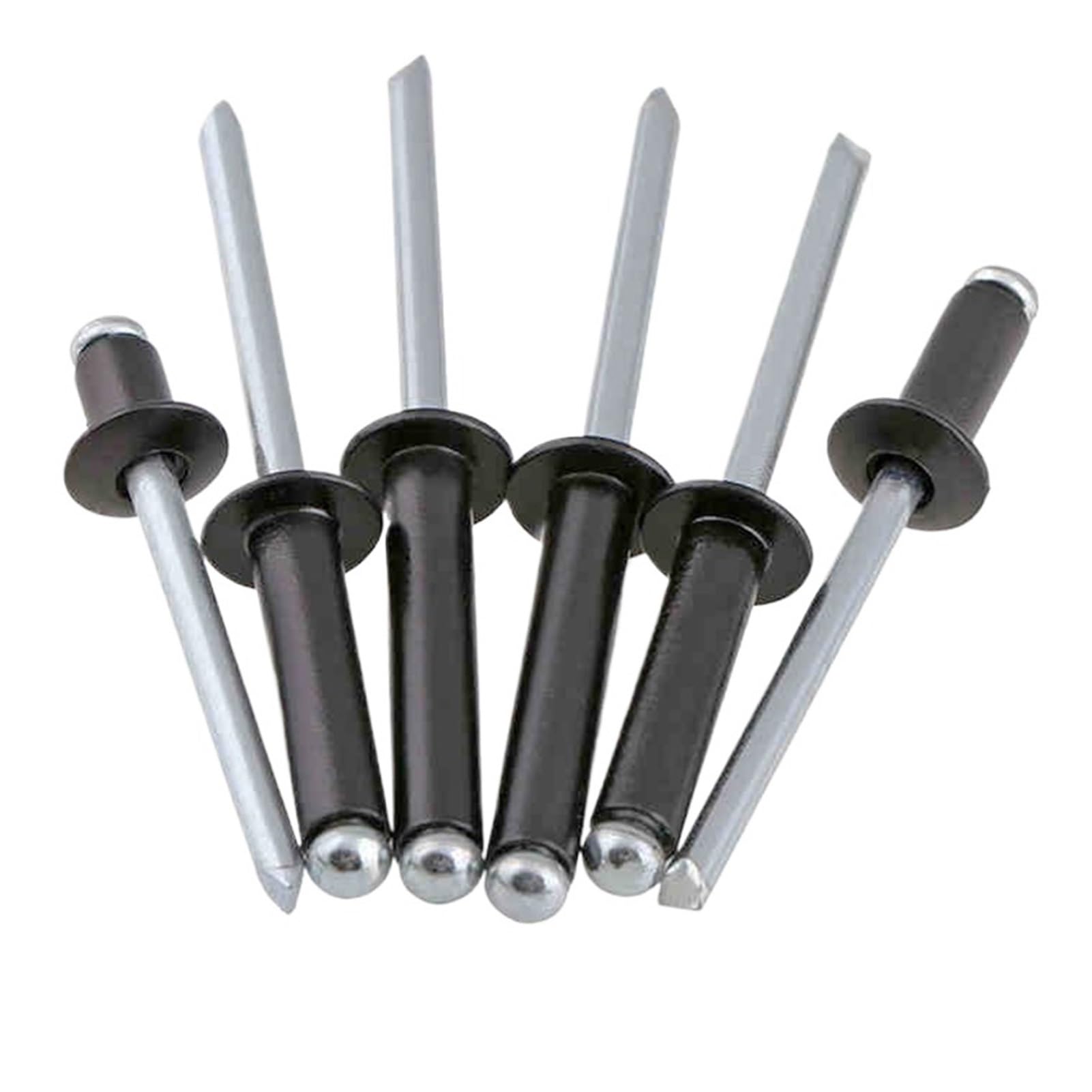 remaches ciegos, Remache ciego M2.4 .8 M3 .2 M4 Galvanoplastia Aluminio negro Cabeza redonda Anclaje Mandril de acero Escape(10mm,M3 (100Pcs))
