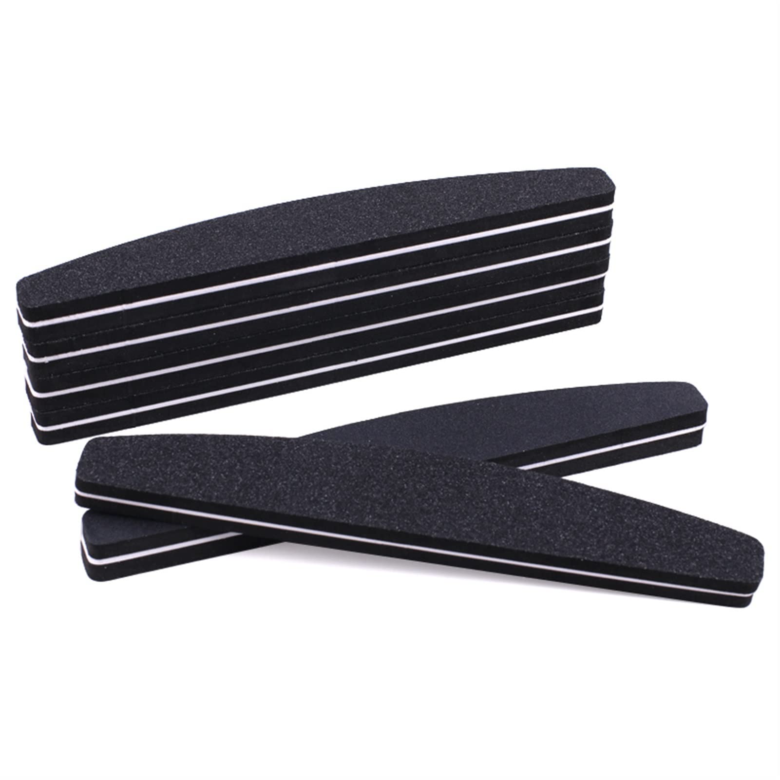 Nagelfeile,Nail Buffer, 50 Stück Polier- und Schleiffeilen, Blockschwamm, Boot, Nagelkunst-Pufferpolitur, schwarze Nagelfeile 100/180(Lime)