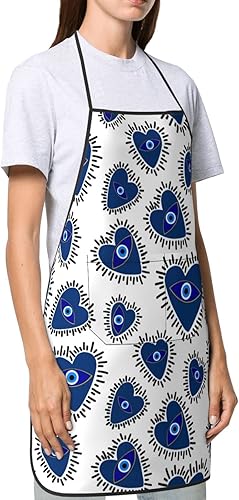Miniatura 3 de Delantal de mal de ojo del diablo, divertido delantal de cocina para mujeres y hombres, delantal con babero para barbacoa, hornear, manualidades,