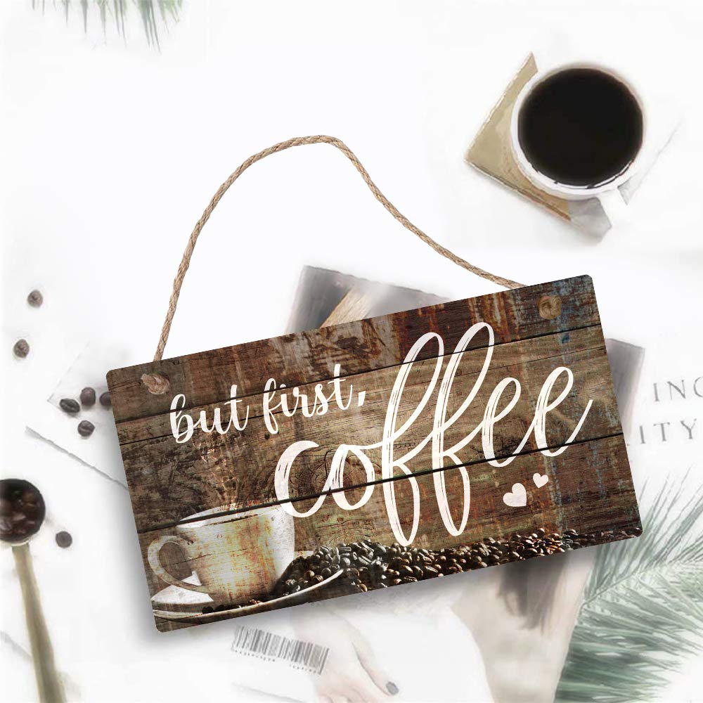 Amazon.com: But First Coffee Signs Vintage Kitchen Decor Office