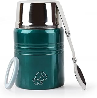 XIAPIA Boîtes Alimentaires Isotherme 500 ml/750 ML Thermos Alimentaires Chaud avec Cuillère Contenant Isolant Inoxydable Gamelle Thermos Isotherme Repas Chaud pour École, Bureau, Camping (Vert, 500ml)