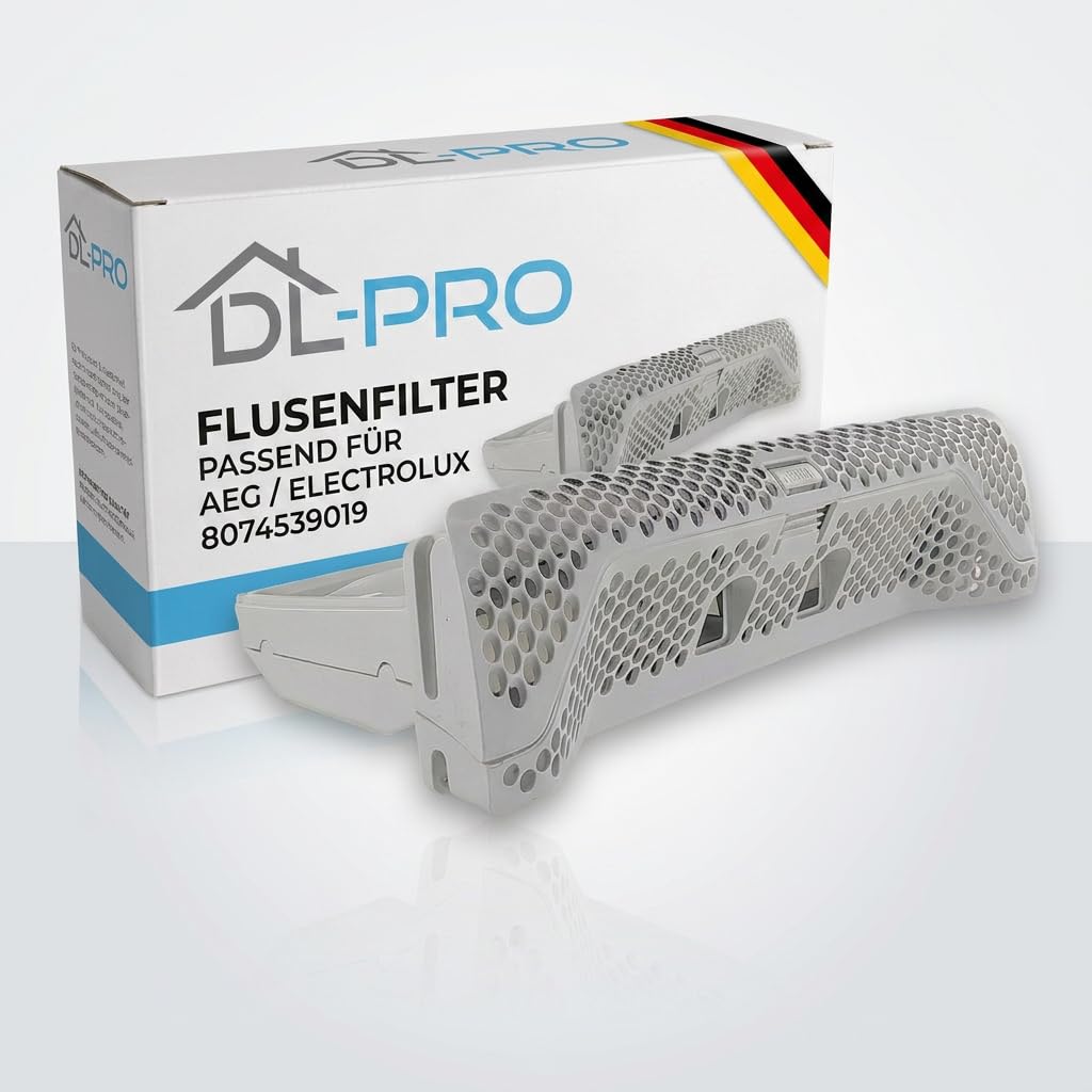 DL-PRO Flusensieb 335x170x88mm für AEG Electrolux 807453901/9 8074539019 – Filtertasche für AST8-2, AST8-3, AST8S, AST8W, AST8W-1 Trockner