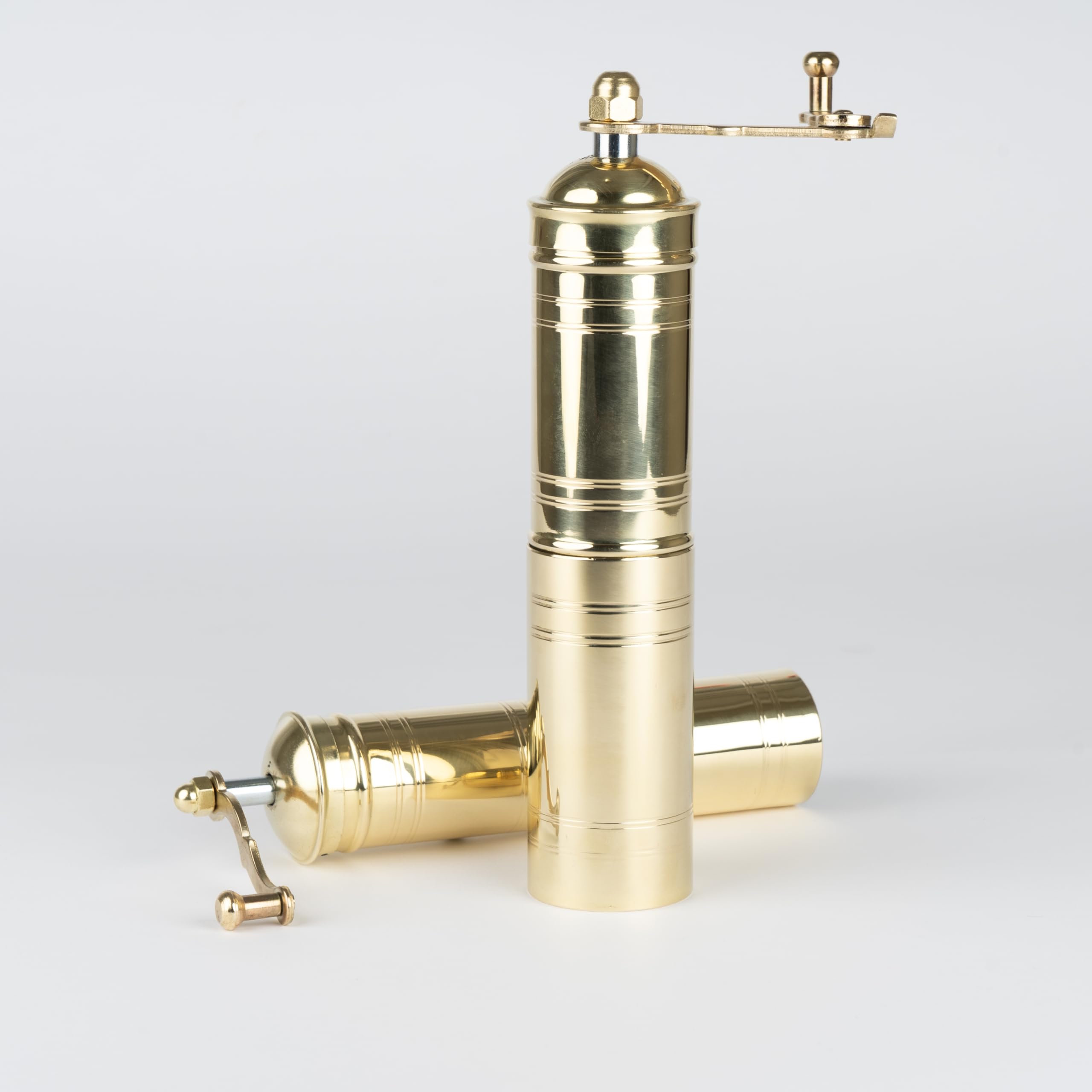 Set of Two Turkish Manual Coffee Grinders, Coffee Mill, Brass Coffee Grinders, Kitchen Decor, Pepper Grinder, Manual Coffee Mill with Handle, Fixed Top