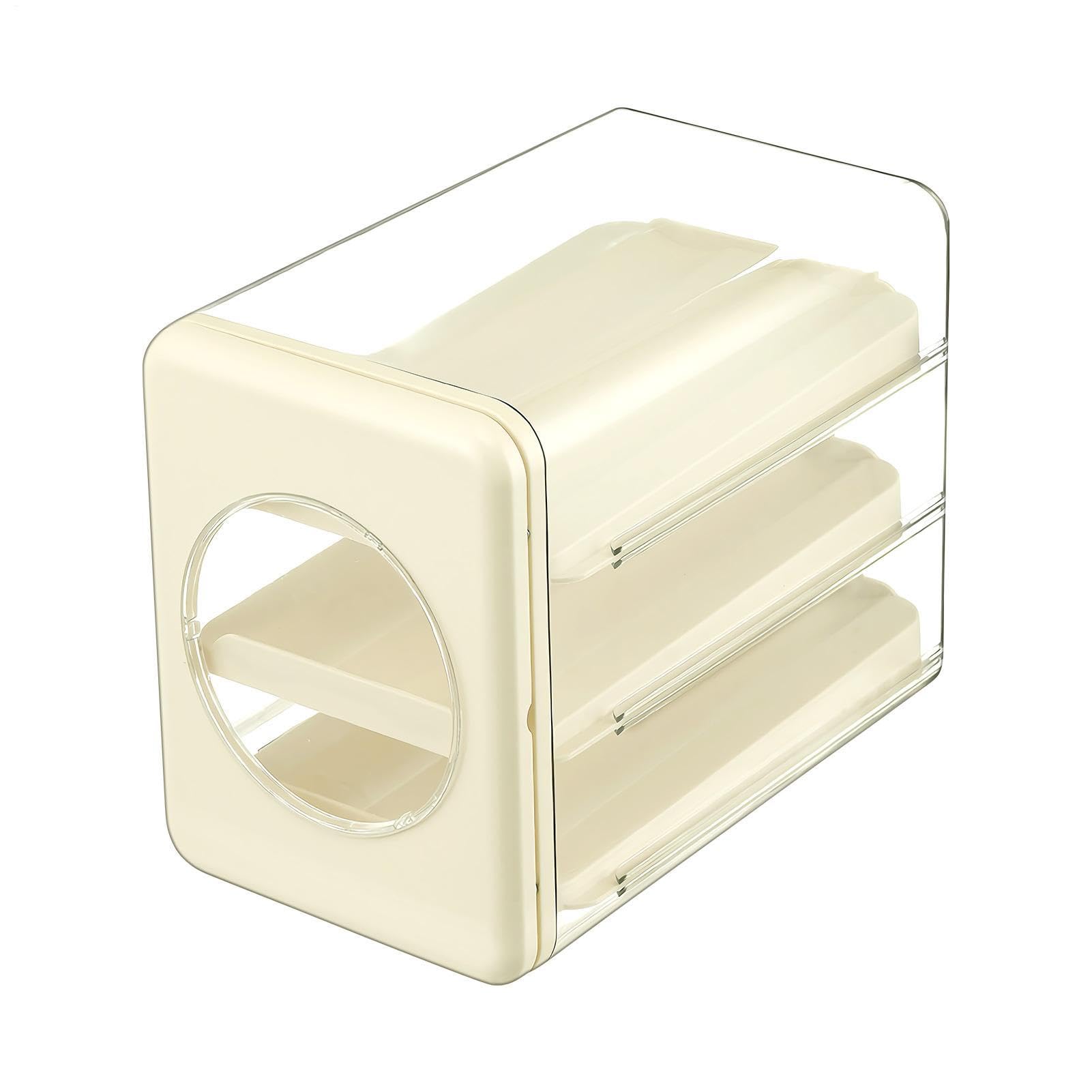 Estante clasificador de almacenamiento transparente para frigorífico | Dispensador automático de huevos para nevera, con cajón, para panadería, hogar, picnic, cocina, restaurante, encimera