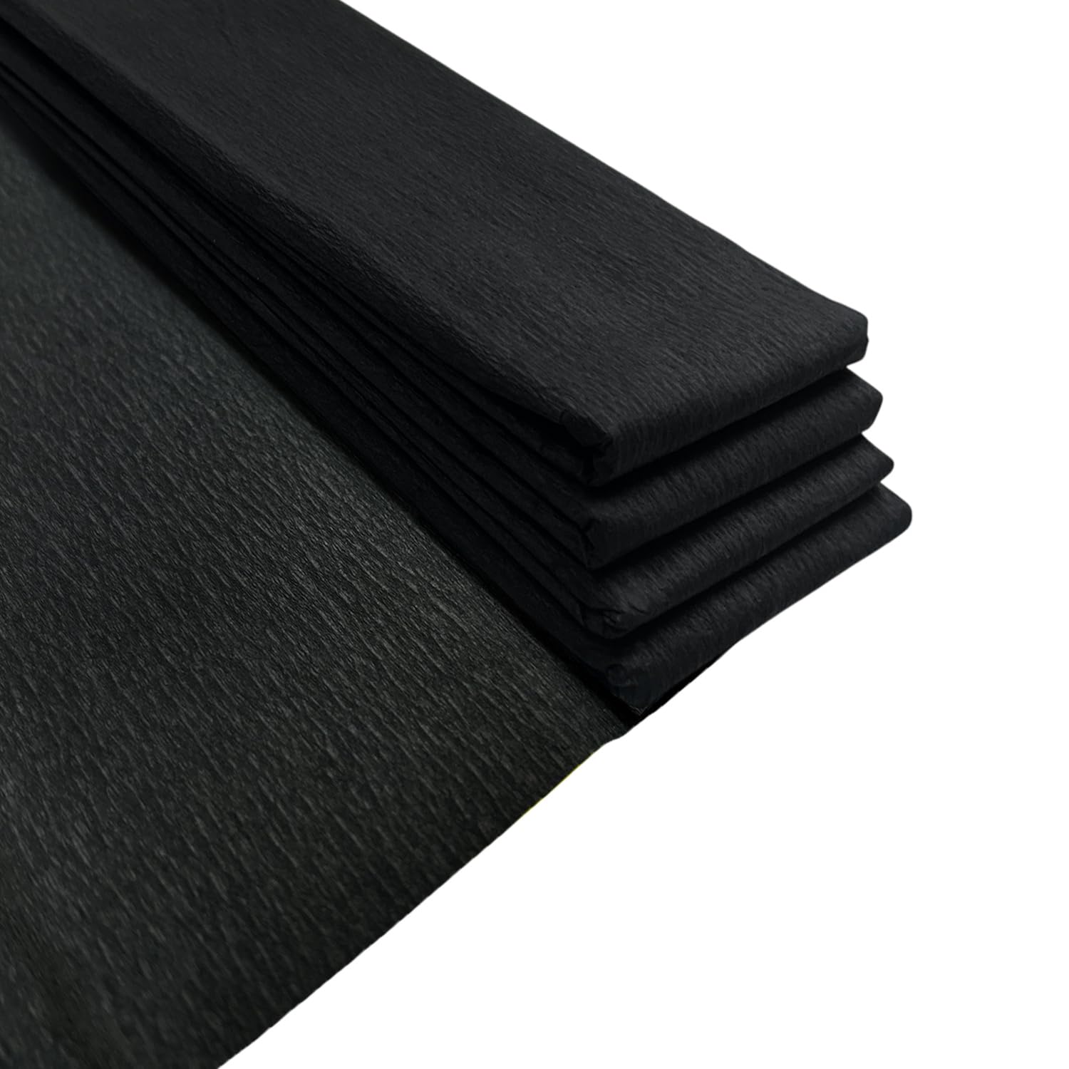 Pack of 10 Black Crepe Paper Sheets 50cm x 2m 17GSM 35% Stretch Craft Paper