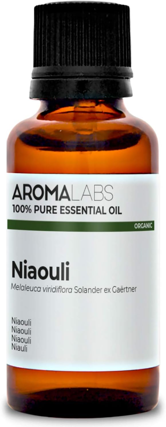Aroma Labs - Niaouli Essential Oil - Ecocert Organic Certification - 100% Pure, Natural, Uncut - Guaranteed Chemotype and Biochemical Composition - Eco-Friendly Packaging Made in France - 30ml