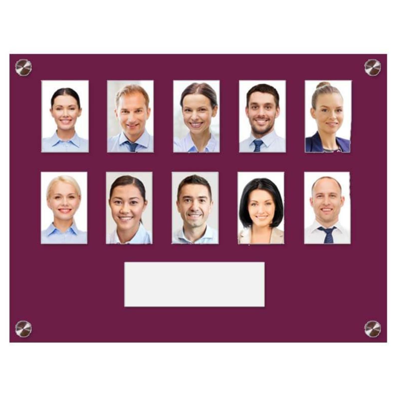 Get Acrylic Photo Frames - Maroon 10 Pocket Image Staff, Student, Employee Display Board With Pocket Header. 308mm Height x 400mm Width (30.8cm x 40cm)