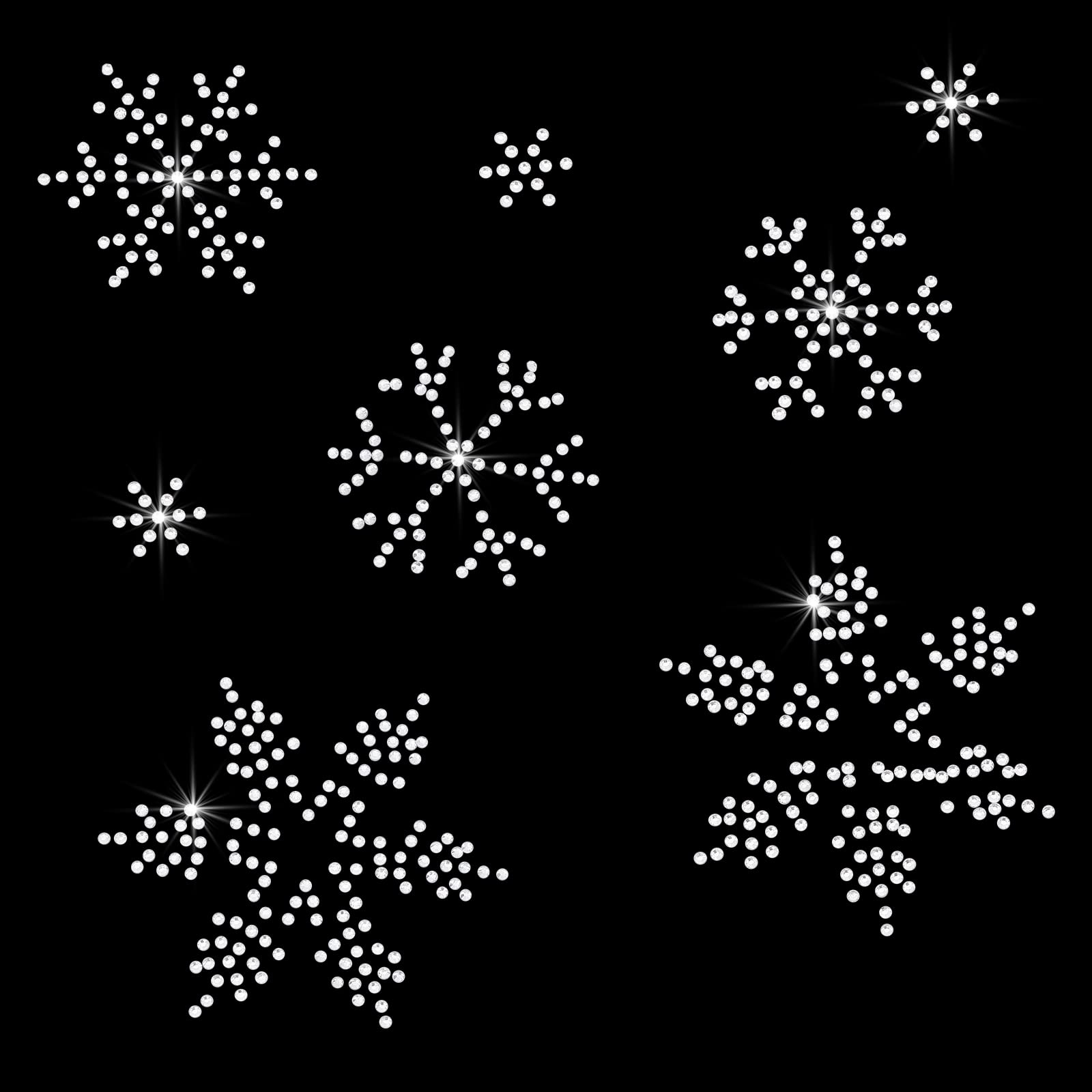 FINGERINSPIRE 3 Sheet Snowflake Pattern Iron on Crystal Rhinestone Decals 8Pcs Rhinestone Transfers Patches Hot Melt Sparkle Decals for Clothing Decoration Festive Embellishment