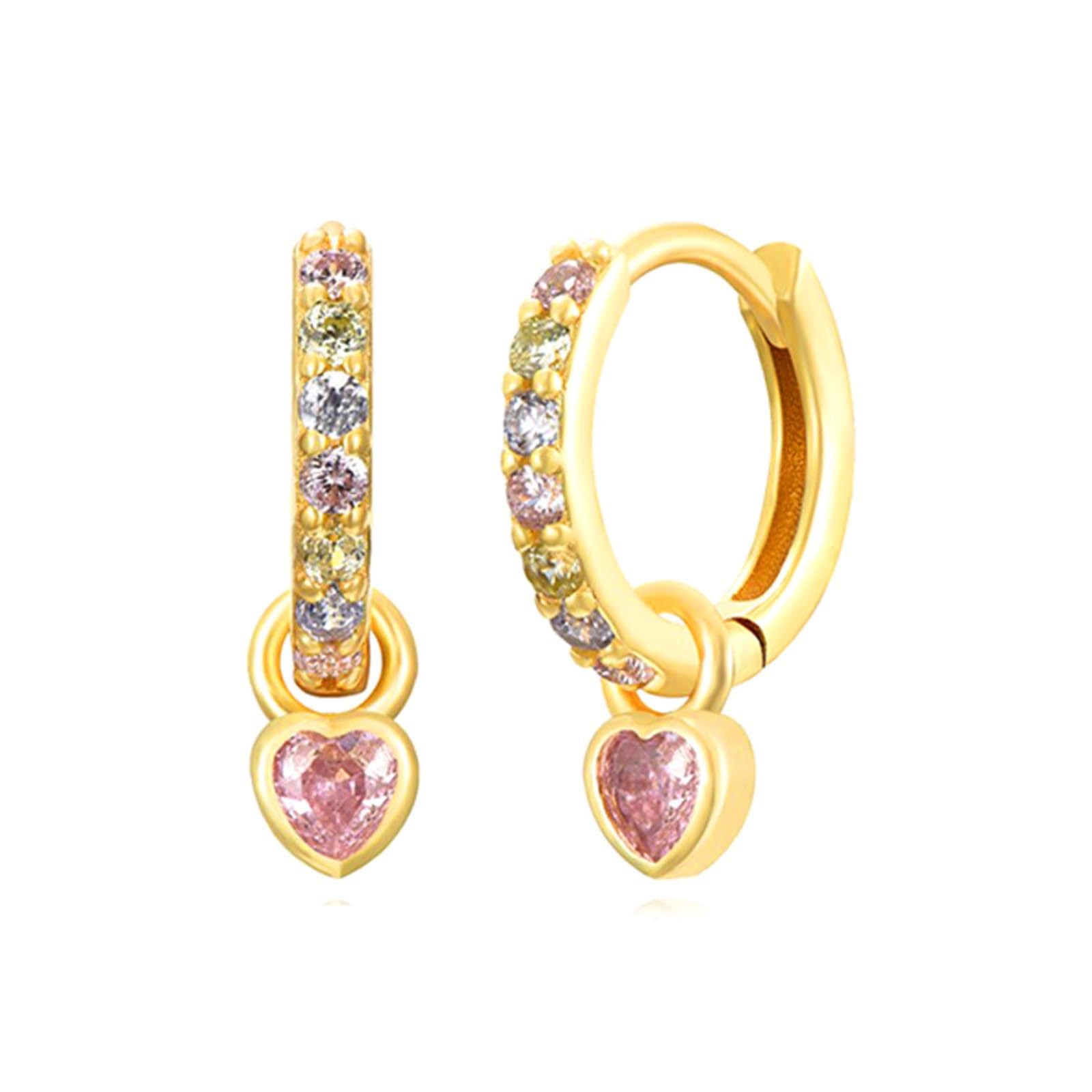 Orecchini Cerchio Oro Per Le Donne Orecchini Verdi Con Verde Cuore Goccia Oro Placcato Orecchini Dorati Ipoallergenico Cubic Zirconia Pendolo Verde Gioielli Per Le Ragazze
