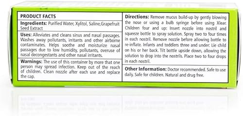 Miniatura 6 de Xlear Spray nasal para niños con xilitol aerosol nasal salino totalmente natural para enjuague sinusal y alivio sinusal 075 onzas líquidas paquete
