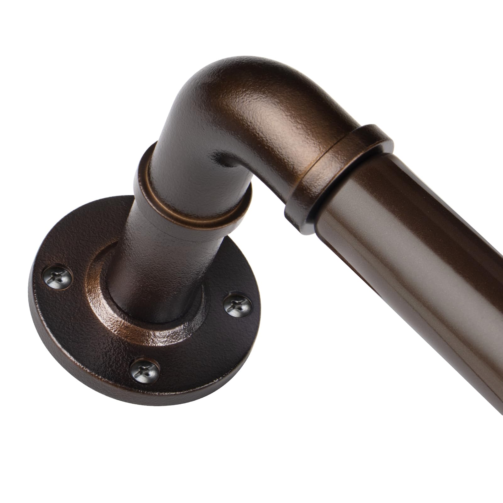 BOLITE Bronze Curtain Pole, 80-292 cm Extendable Industrial Curtain Poles for Eyelet Curtains, 25 mm Diameter Metal Window Poles with Brackets, Blackout Curtains Rod for Living Room, Bedroom