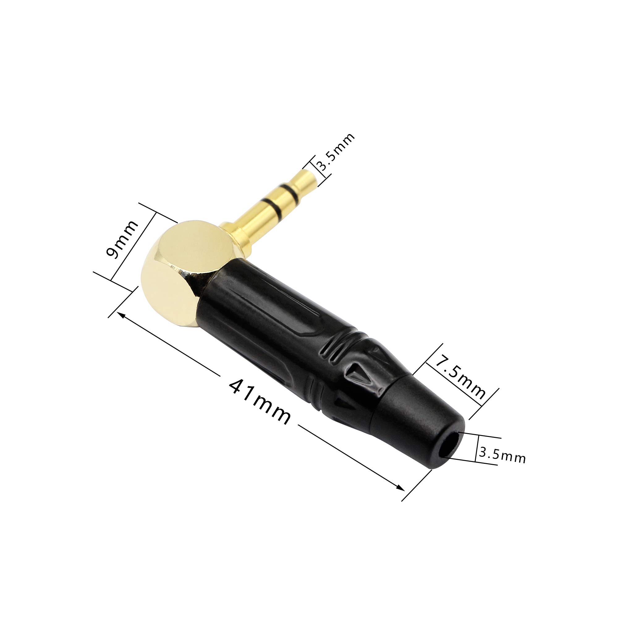 Ricambio TRS maschio spina 3 poli ad angolo retto 3,5 mm tipo saldatura fai da te cavo audio connettore YOUCHENG per riparazione cuffie cuffie