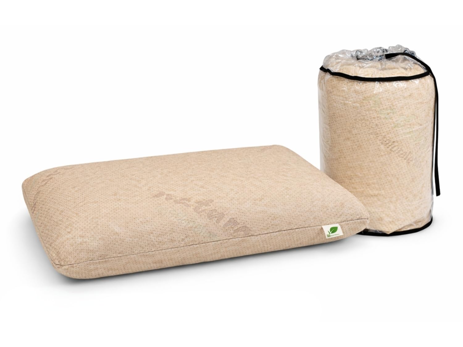 DREMADI Almohada de Latex 100% con Funda de Algodon y Lino 70X40, 12 CM, orgánica, Alivio de la presión Cervical, Desenfundable y Lavable. Ergonómica