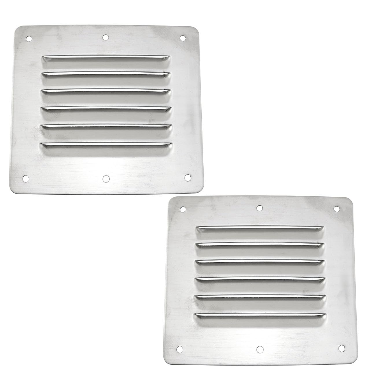 SQXBK 2Pcs Stainless Steel Exhaust Vent for Yacht Caravan Boat 127 * 115mm/5 * 4.53inch Blinds Heat Sinks Air Outlet Stamping Blinds Louver Grill Cover Rectangle