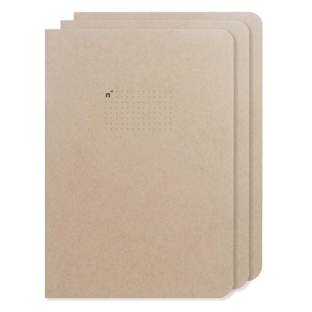 Northbooks B5 Bullet Planner Journal 96 Dot Grid, Lay Flat 90 GSM Pages 7 x 10 In Large Dots 3 Pack Kraft