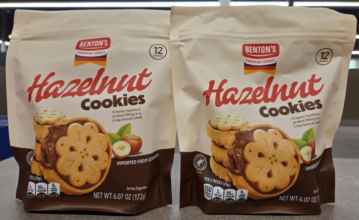 Amazon.com: Bentons European Hazelnut Cookies 6.07oz 172g (Two