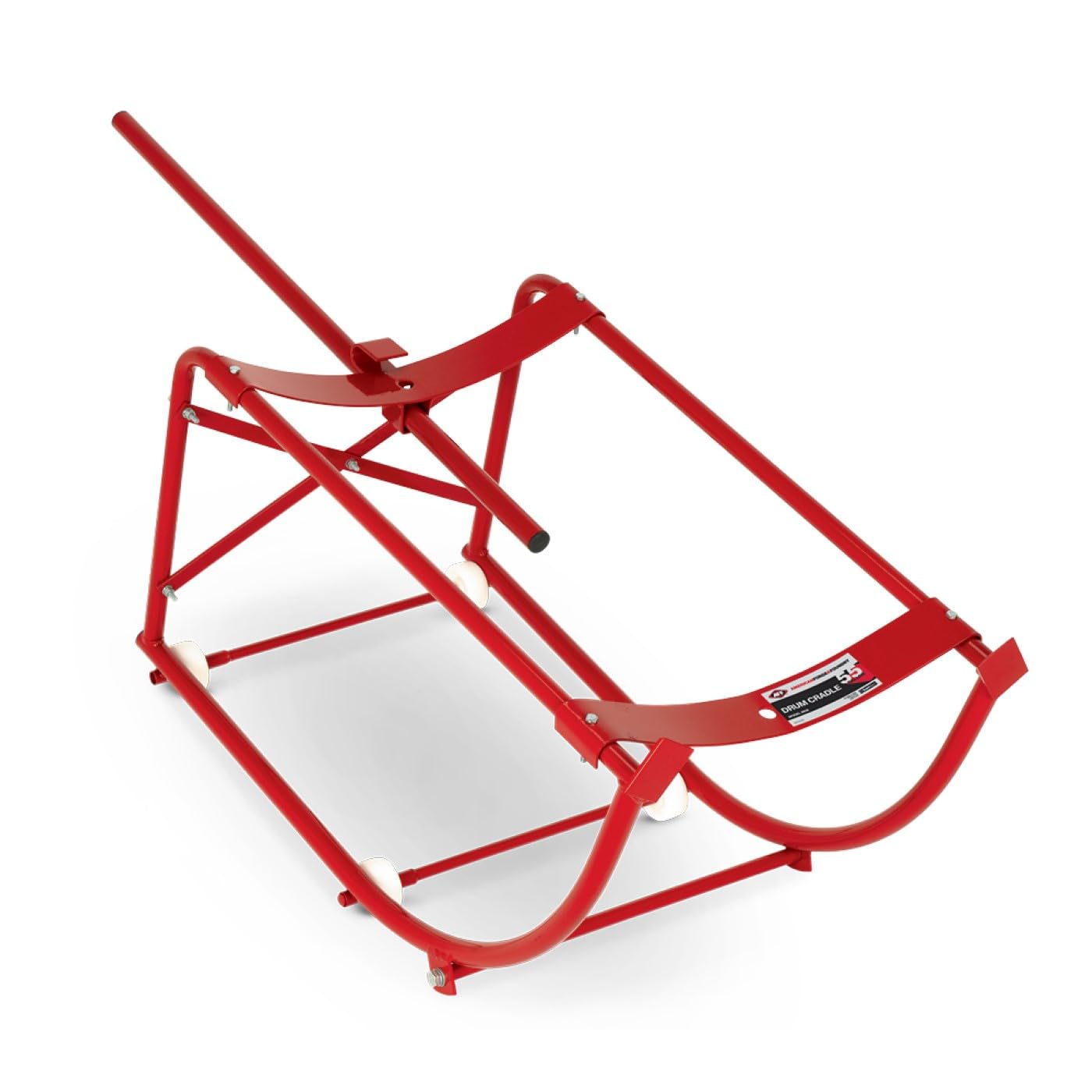 AFF 55 Gallon Drum Cradle with Wheels, Red, 8656