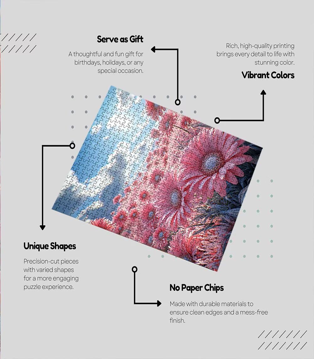 Puzzle 4000 Teile Erwachsene, Rosa Blumen Meer Jigsaw Puzzle 4000 Teile, Impossible Klassische Puzzles, Komplex Herausfordernd Puzzles, Familie Aktivität Spiele, Wanddekoration Geschenke BXHZW2-253