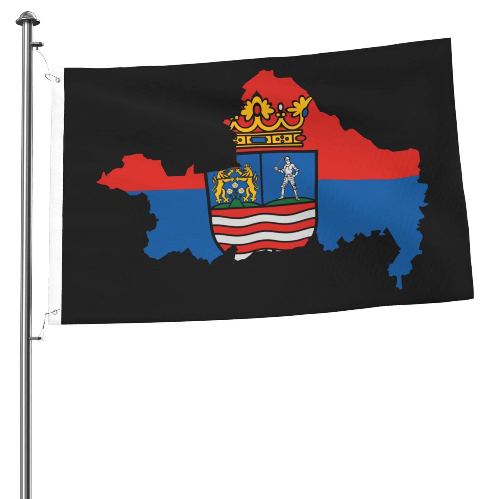 LICHEES Double-sided Print Flag Map of GyÅ‘r Moson Sopron County Flags 2x3 Ft Banner Polyester Durable Flag Yard Outdoor Decoration 2by3 Flags