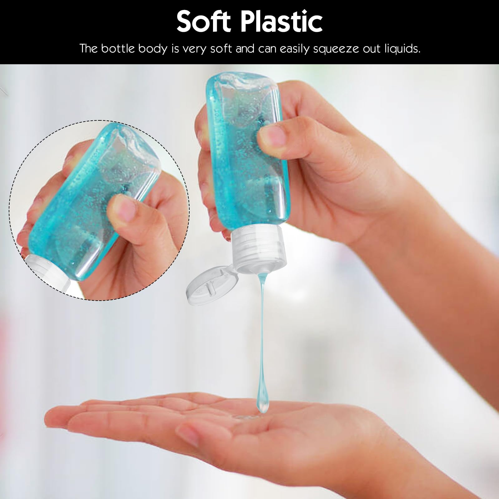 Sheryl&Rain 10Pcs 80ml Travel Bottle for Toiletries Plastic Bottles Empty - Image 3