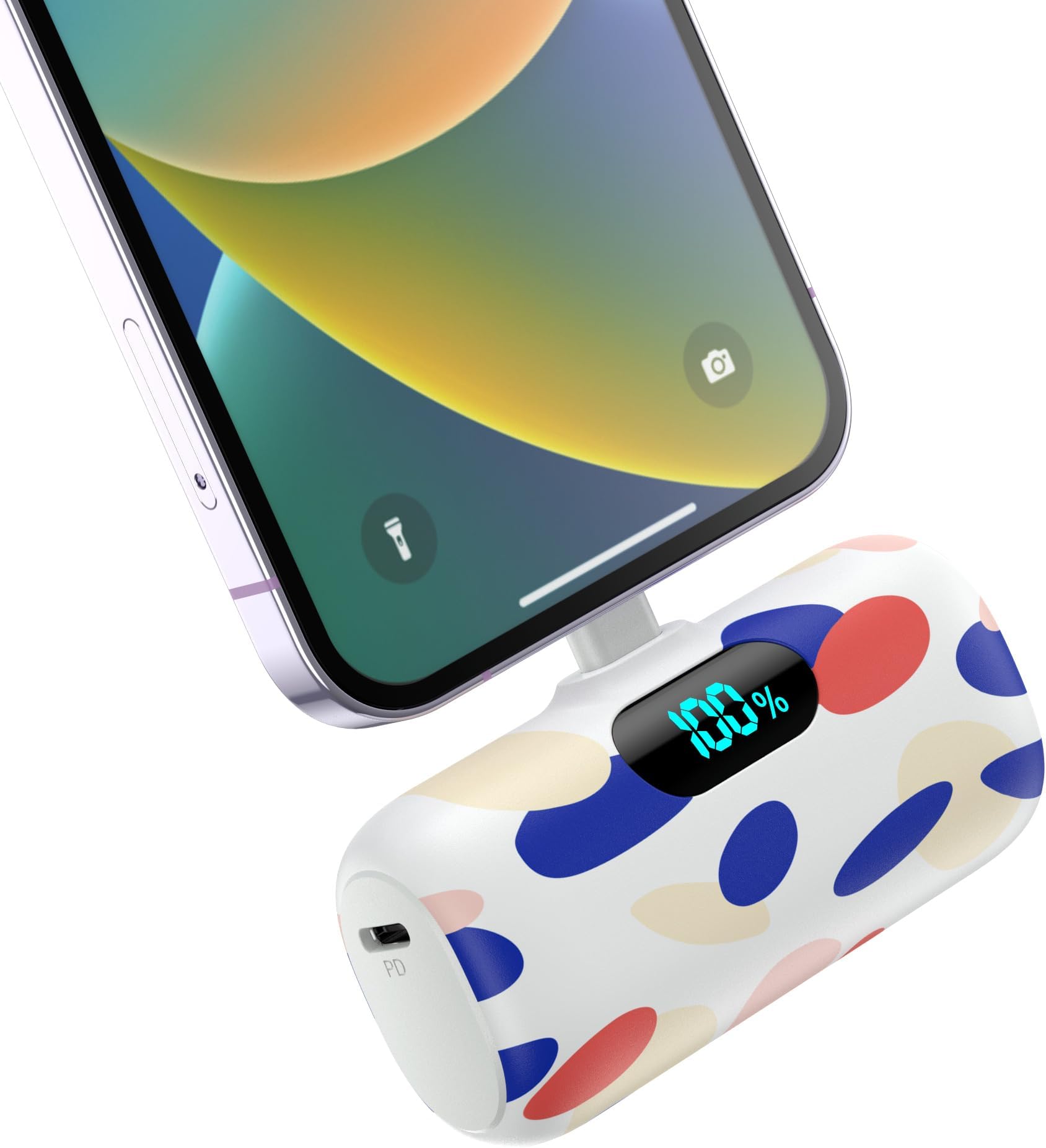 Small Portable Charger for iPhone,5000mAh Colorful Mini