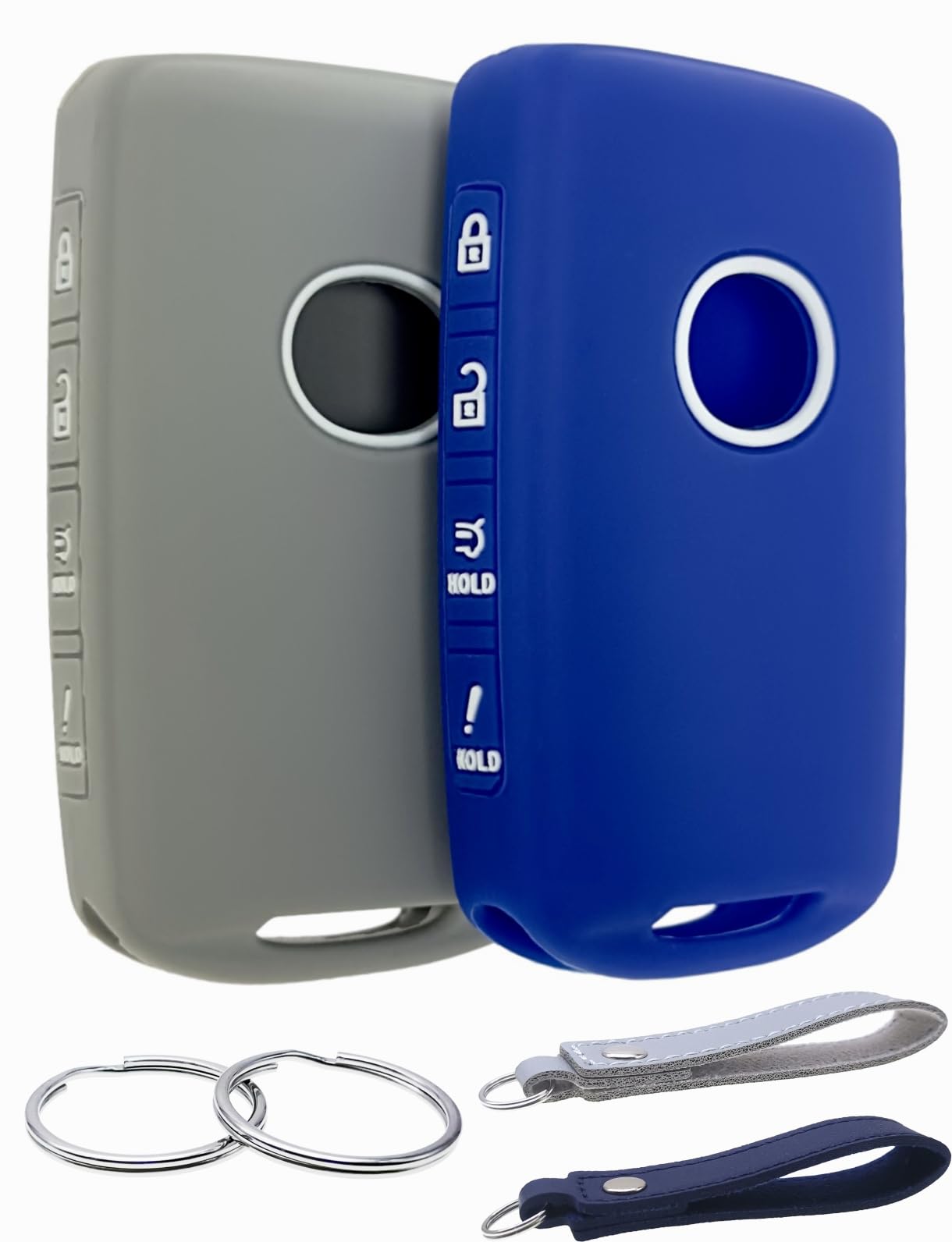 REPROTECTING Silicone Rubber Key Fob Cover Compatible with 2019-2025 Mazda 3 6 CX-30 CX-5 CX-9 CX-50 Blue/Grey