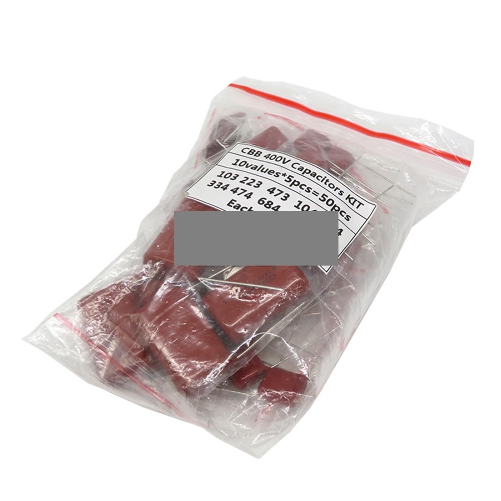 ICXLPMC KIT 10Value*5pcs=50PCS Metallized Polyester Film Capacitors CBB Assortment Kit 400V 10nF-3.3UF