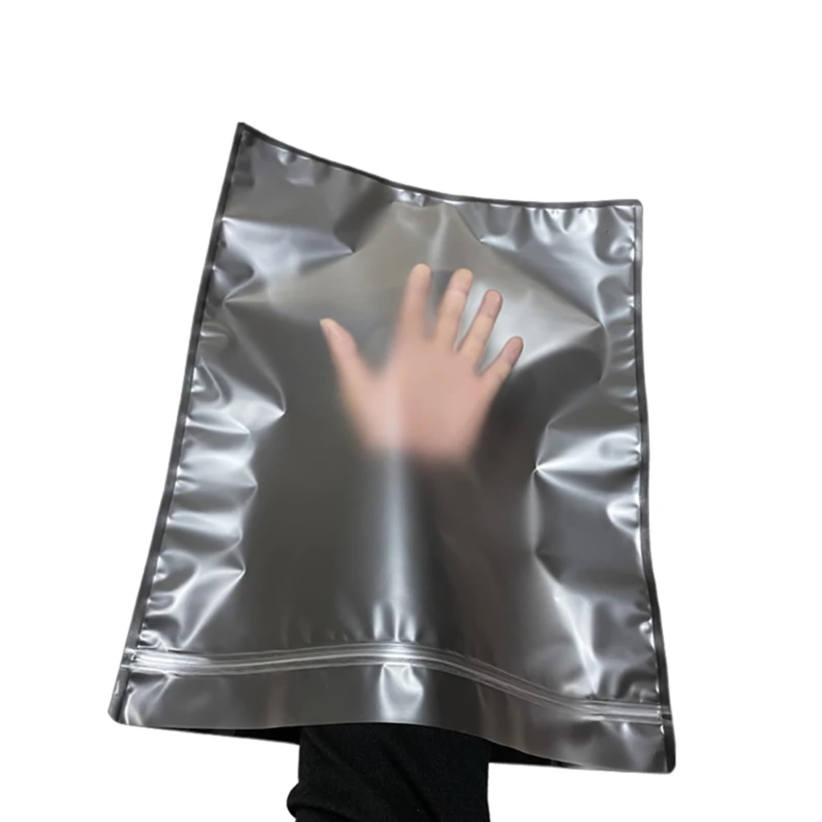 Bolsas con Cierre hermético, Bolsas de Mylar con Cierre hermético, Ventana translúcida, Cierre de Tres Lados, Color Negro Mate, Varios tamaños, Paquete de 100(26x30.5cm)