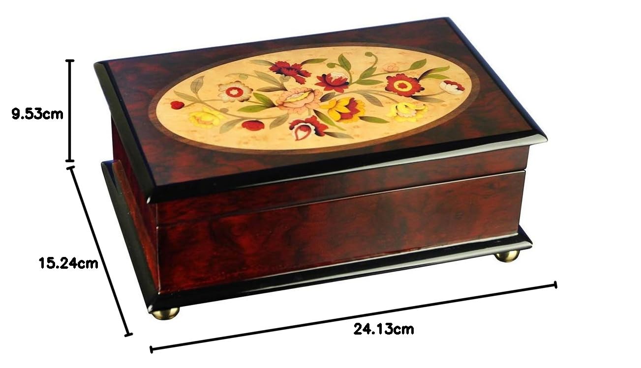 クラシック木製アクセサリーケースオルゴール付き Amazon｜The San Francisco Music Box Company クラシックフローラル