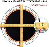 Vista 4 de Tapete para cama elástica, se adapta a marcos de 15 pies con 96 piezas de resorte de 6.5 pulgadas, alfombrilla de repuesto para trampolín de 15