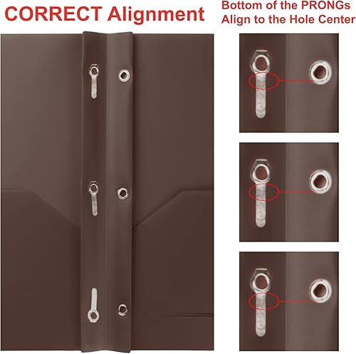 Miniatura 3 de Youngever Paquete de 6 carpetas de plástico resistente con dos bolsillos con 3 puntas, cierre de puntas de metal, carpeta de plástico resistente con